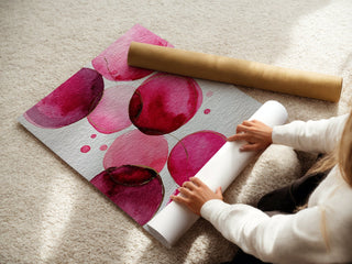 Pink Watercolor Circles Poster – Abstract Modern Wall Art Print - Just Great Posters