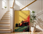 Red Formula 1 Race Car Poster – High - Speed Motorsport Wall Art - Just Great Posters