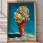 Ice Cream Cone Art Print – Retro Summer Dessert Poster - Just Great Posters