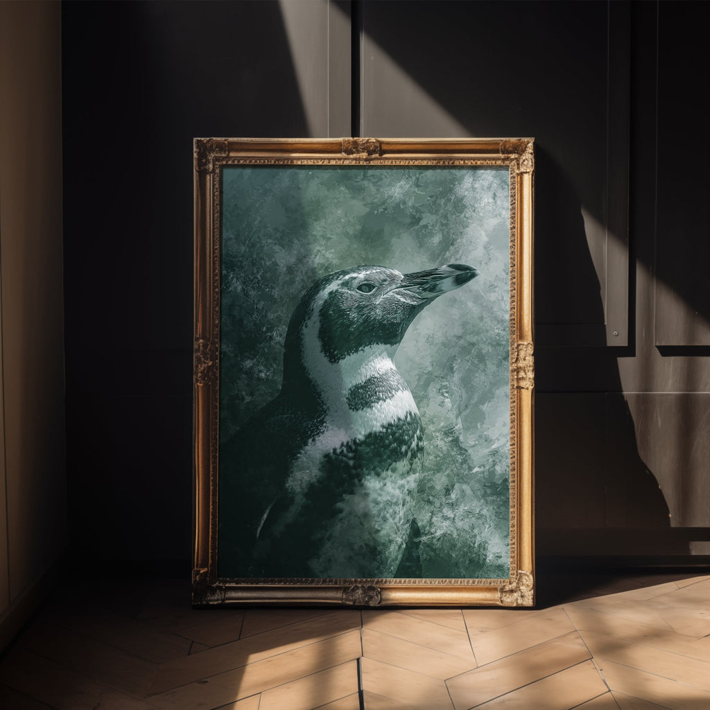 Close-up view of the Penguin Portrait poster