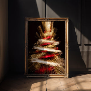 Christmas Tree Light Burst Print – Bold Festive Wall Art with Holiday Sparkle - Just Great Posters