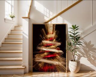 Christmas Tree Light Burst Print – Bold Festive Wall Art with Holiday Sparkle - Just Great Posters