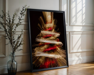 Christmas Tree Light Burst Print – Bold Festive Wall Art with Holiday Sparkle - Just Great Posters