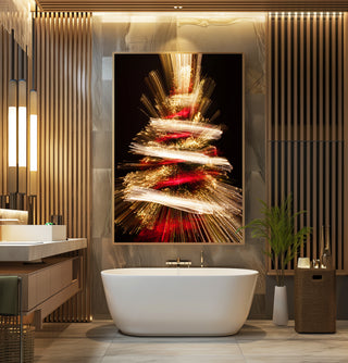 Christmas Tree Light Burst Print – Bold Festive Wall Art with Holiday Sparkle - Just Great Posters