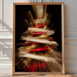 Christmas Tree Light Burst Print – Bold Festive Wall Art with Holiday Sparkle - Just Great Posters