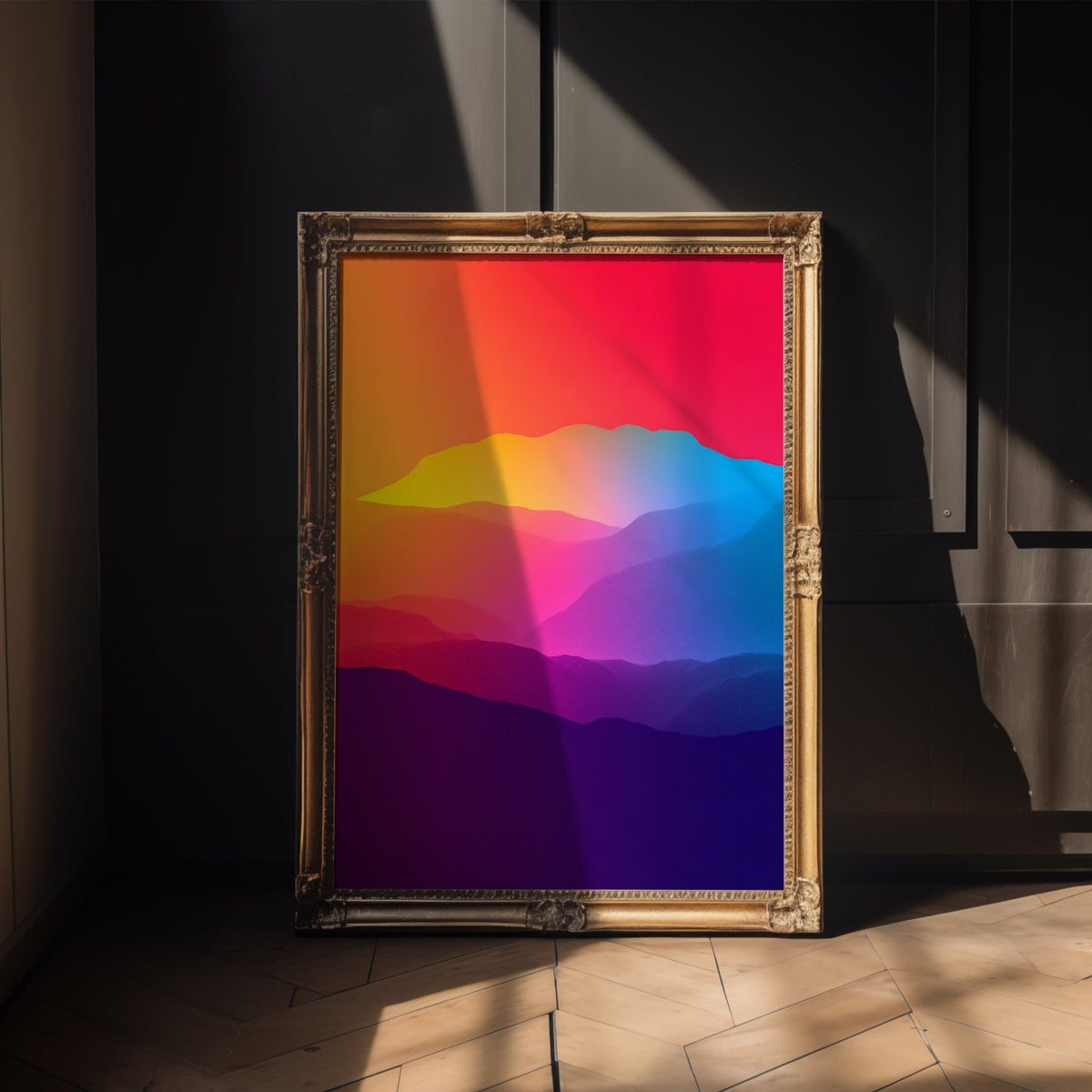 Sunset Haze Gradient Wall Art • Vibrant Color Blend Poster for Living Room & Office - Just Great Posters