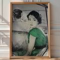 Retro Lady in Taxi Art Print - Just Great Posters