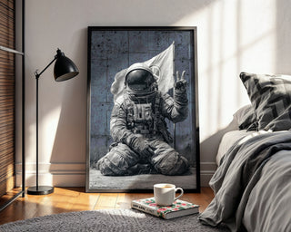 Astronaut Peace Street Art Print - Just Great Posters