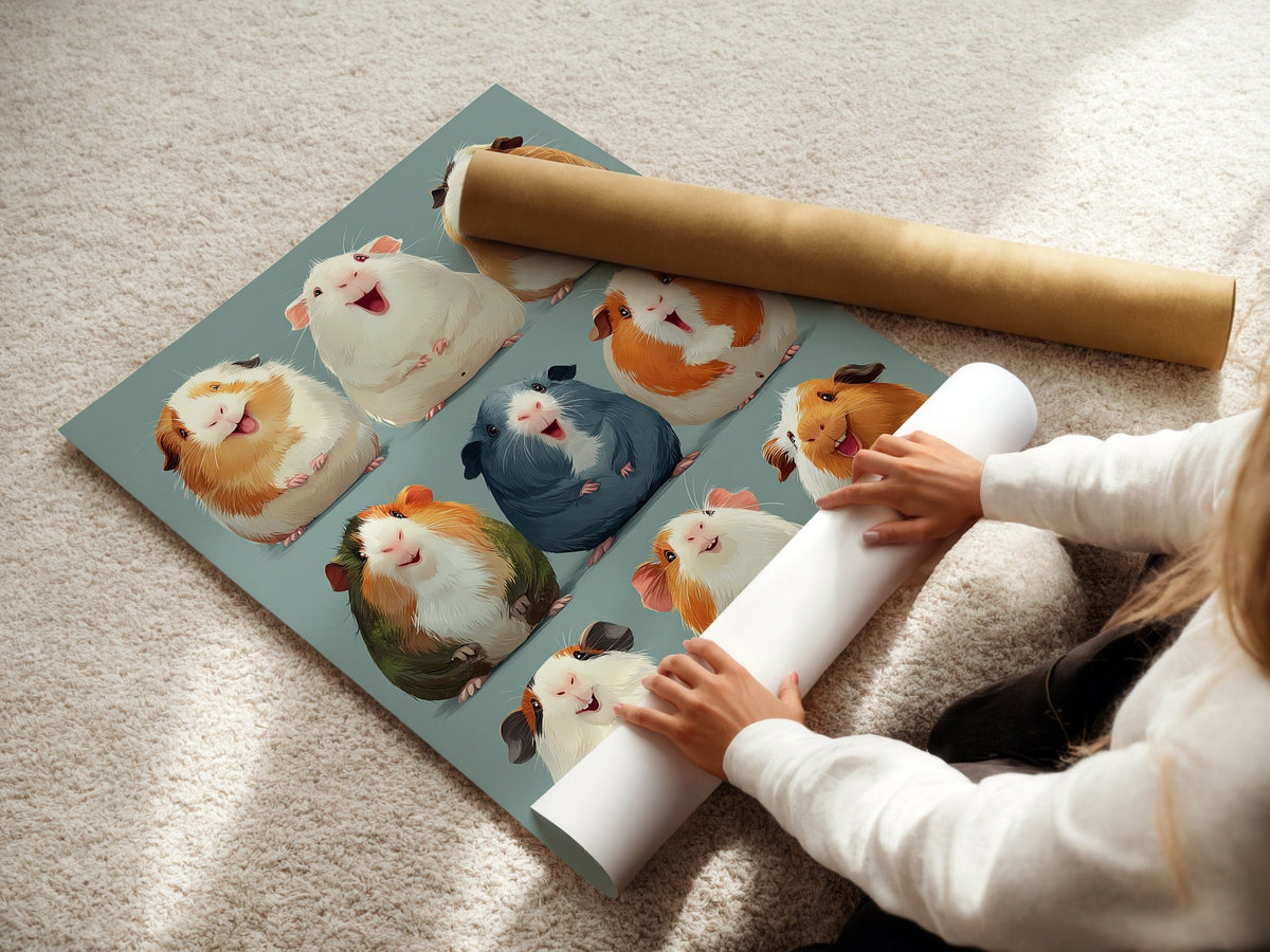 Guinea Pig Poster – Cute & Colorful Animal Art Print - Just Great Posters