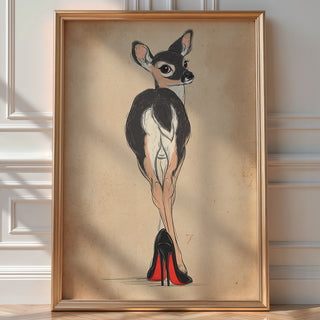 Deer in Heels – Fashionista Woodland Print with a Twist - Just Great Posters