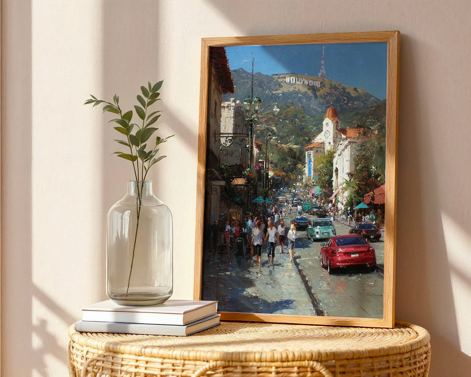 Hollywood Street Life – Vibrant LA Cityscape Wall Art Print - Just Great Posters