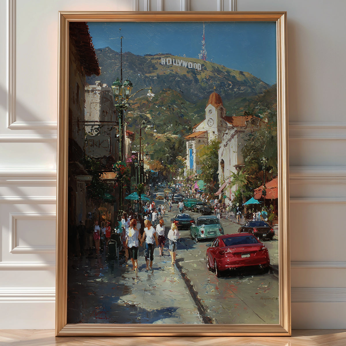 Hollywood Street Life – Vibrant LA Cityscape Wall Art Print - Just Great Posters