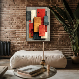 Rust & Ochre Abstract Print – Modern Autumn Wall Art in Earthy Tones - Just Great Posters