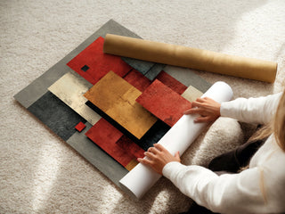 Rust & Ochre Abstract Print – Modern Autumn Wall Art in Earthy Tones - Just Great Posters