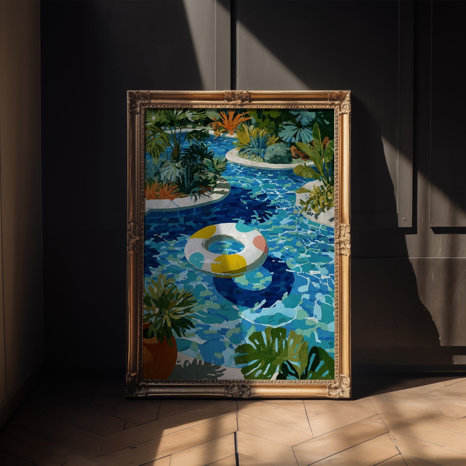 Tropical Pool Float – Colorful Lazy River Art Print - Just Great Posters