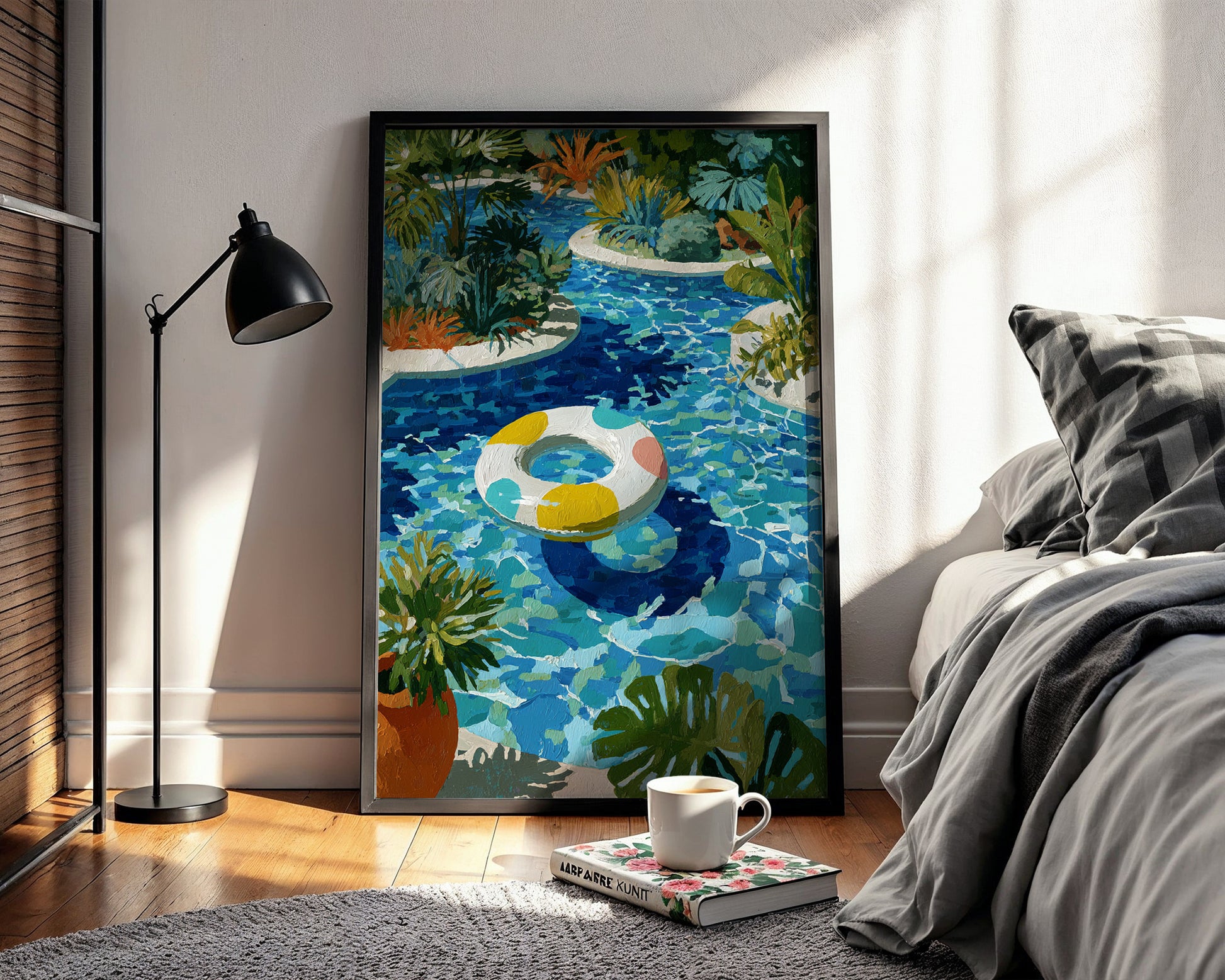 Tropical Pool Float – Colorful Lazy River Art Print - Just Great Posters