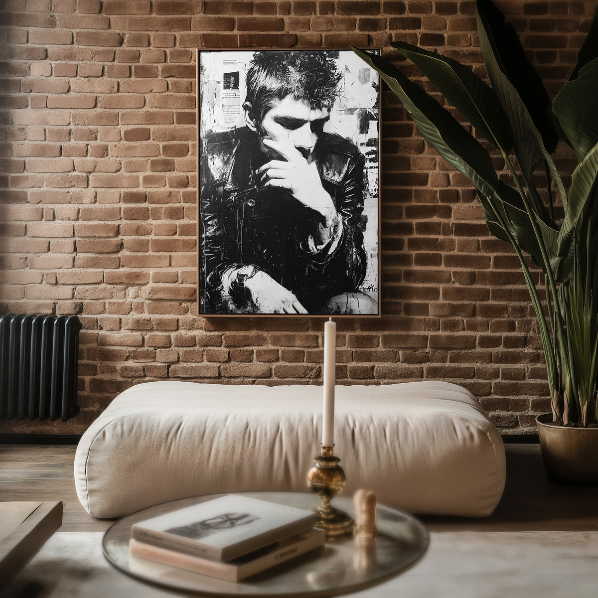 Punk in Thought – Black & White Grunge Portrait Poster - Just Great Posters