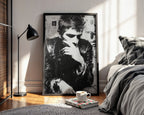Punk in Thought – Black & White Grunge Portrait Poster - Just Great Posters