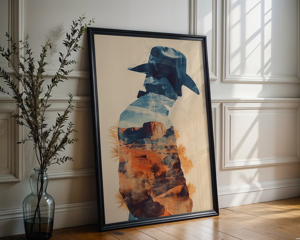 Cowboy Desert Dreamscape Art Print – Western Wall Decor with Southwest Vibes - Just Great Posters