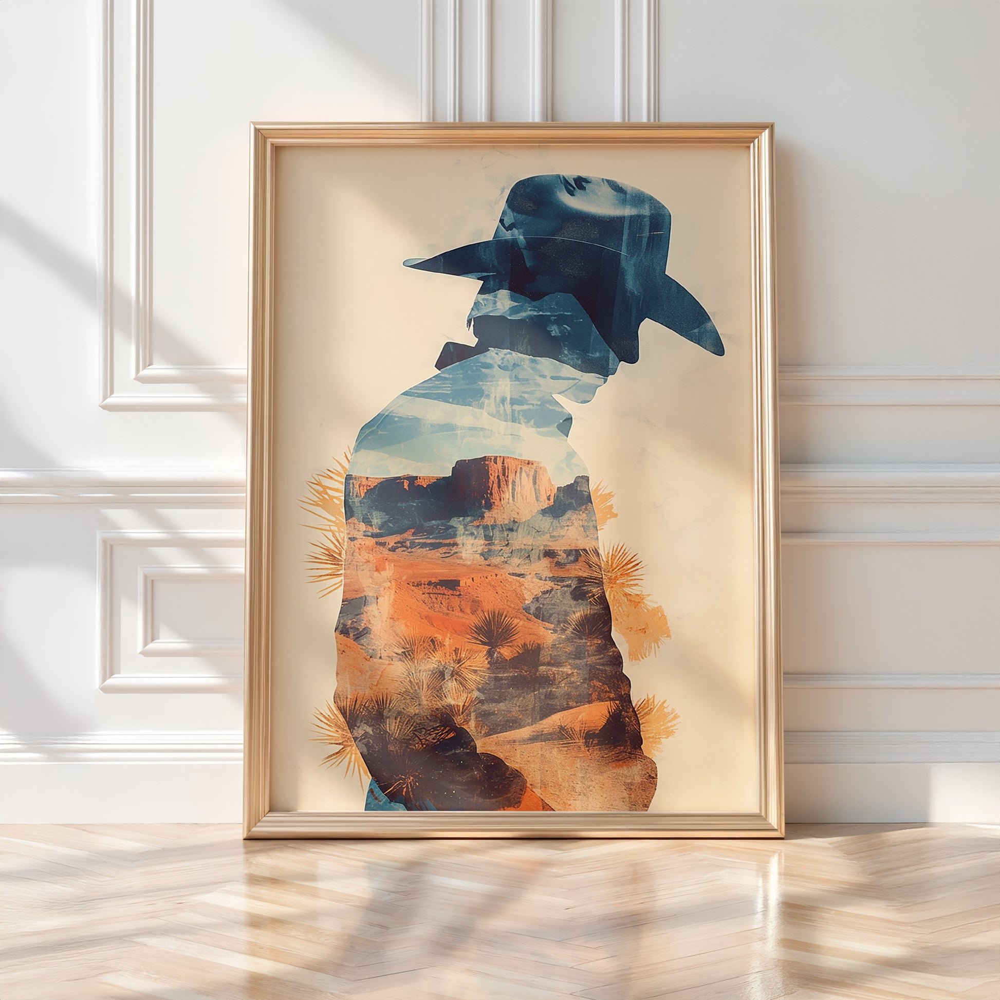 Cowboy Desert Dreamscape Art Print – Western Wall Decor with Southwest Vibes - Just Great Posters