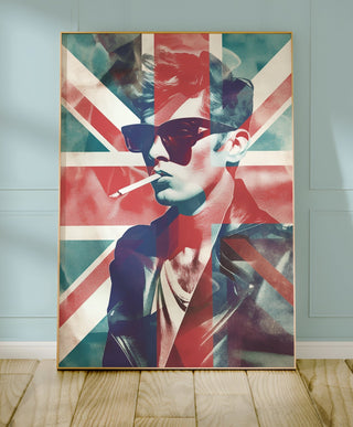 British Punk Poster – Union Jack Art Print with Retro Rebel Style - Just Great Posters