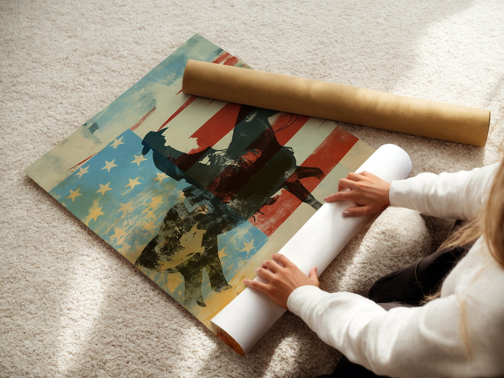 American Cowboy Flag Poster - Just Great Posters