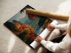 Autumn Lake Reflection Print – Serene Mountain Wall Art for Fall Decor - Just Great Posters
