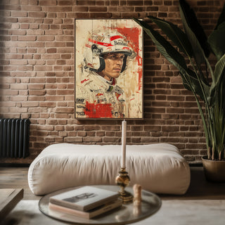 Race Driver Portrait Art Print – Gritty Motorsport - Inspired Wall Art - Just Great Posters