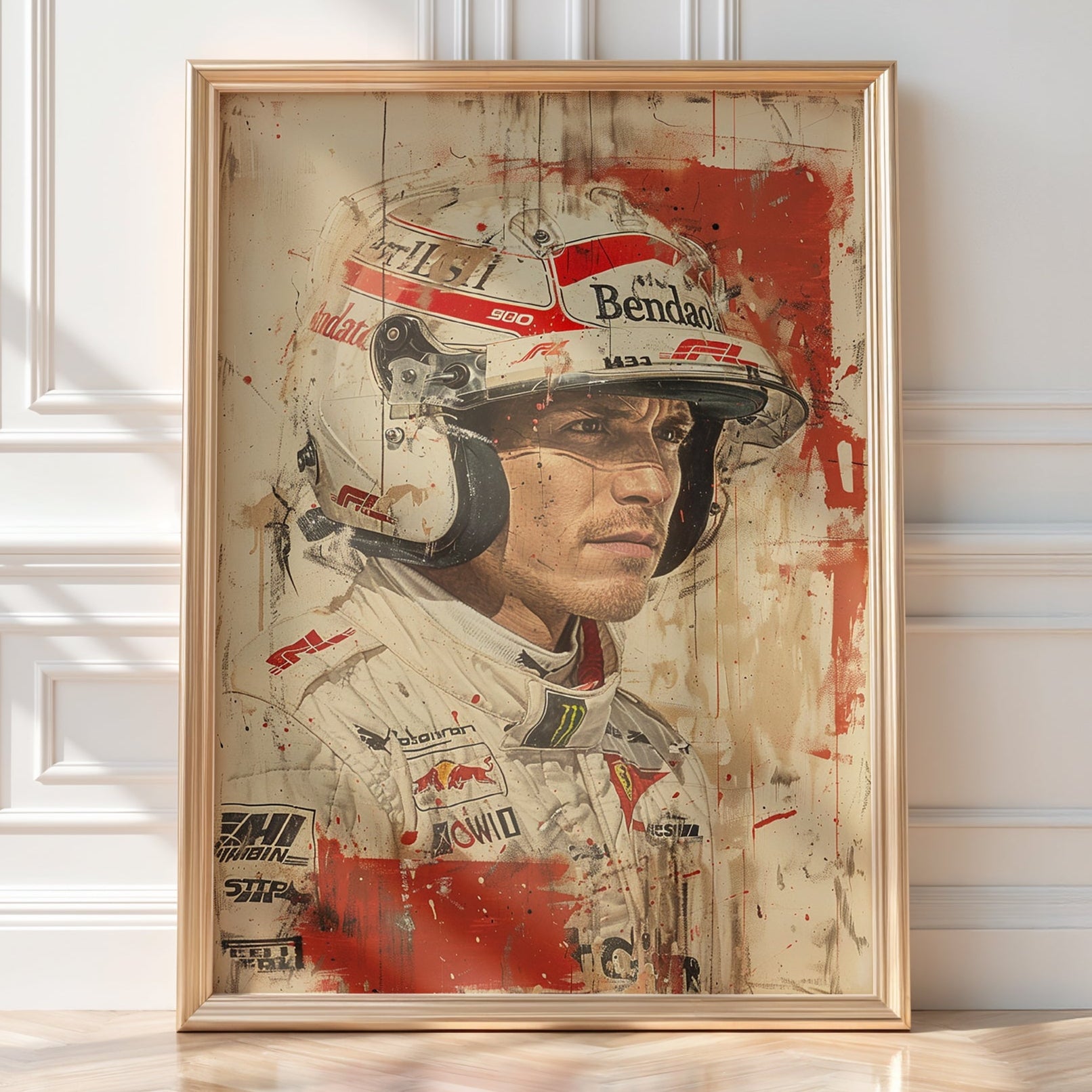 Race Driver Portrait Art Print – Gritty Motorsport - Inspired Wall Art - Just Great Posters