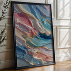 Candy Luxe – Abstract Pastel and Gold Texture Art Print - Just Great Posters