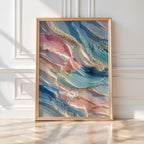 Candy Luxe – Abstract Pastel and Gold Texture Art Print - Just Great Posters
