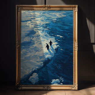 Penguins on Ice Edge Print - Just Great Posters