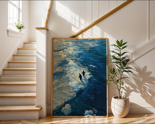 Penguins on Ice Edge Print - Just Great Posters