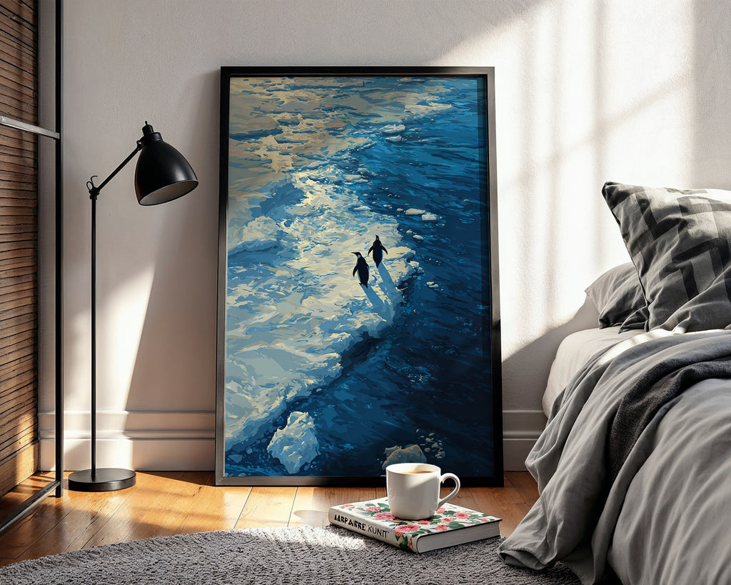 Penguins on Ice Edge Print - Just Great Posters