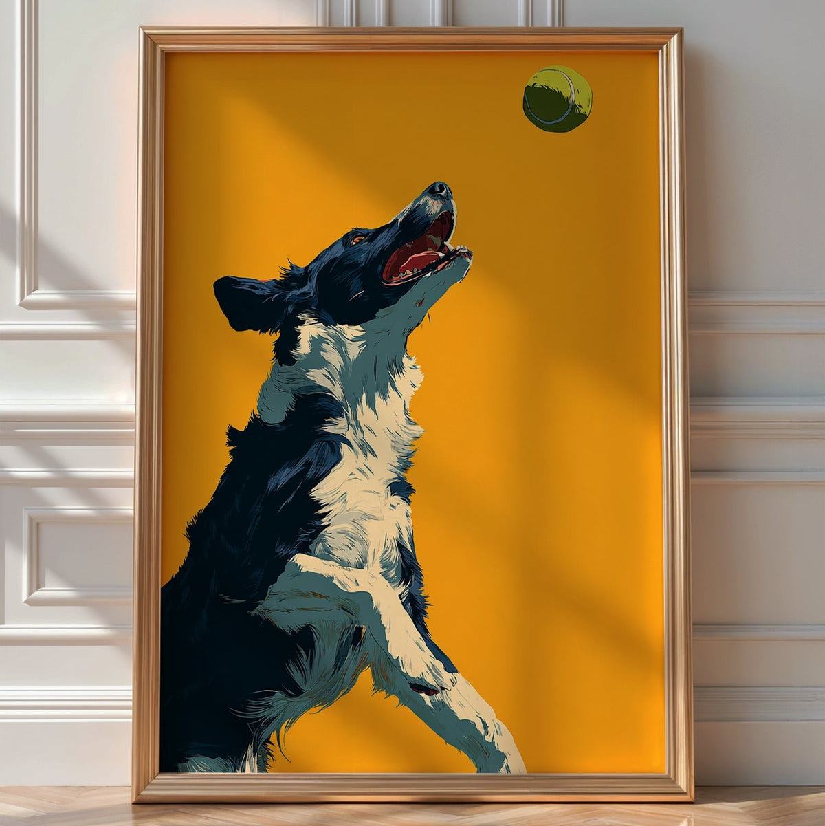 Border Collie Fetch Ball Poster – Dynamic Dog Action Wall Art Print - Just Great Posters
