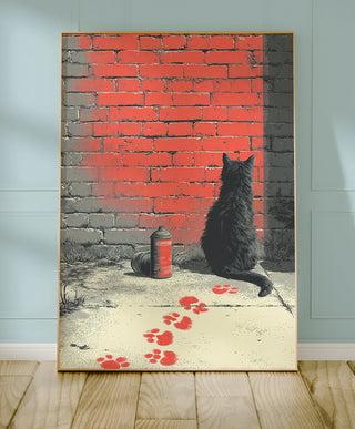 Cat Graffiti Street Art Print - Just Great Posters