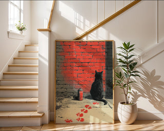Cat Graffiti Street Art Print - Just Great Posters