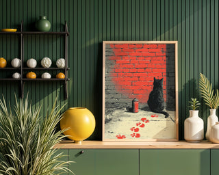 Cat Graffiti Street Art Print - Just Great Posters
