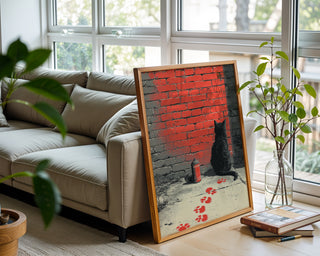 Cat Graffiti Street Art Print - Just Great Posters