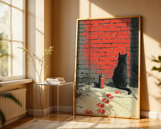 Cat Graffiti Street Art Print - Just Great Posters
