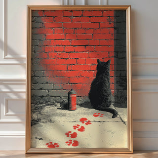 Cat Graffiti Street Art Print - Just Great Posters