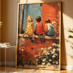Childhood Summer Wall– Vibrant Whimsical Kids Sitting Print - Just Great Posters